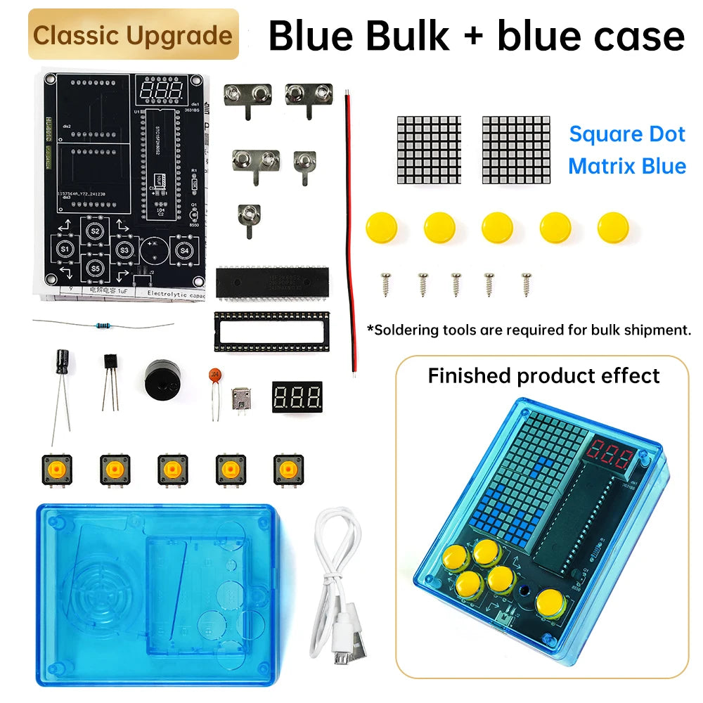 DIY Kit Electronic 7 Pixel Game Console LED Dot Matrix Digital Tube Display DIY Welding Practice Kit for Kids