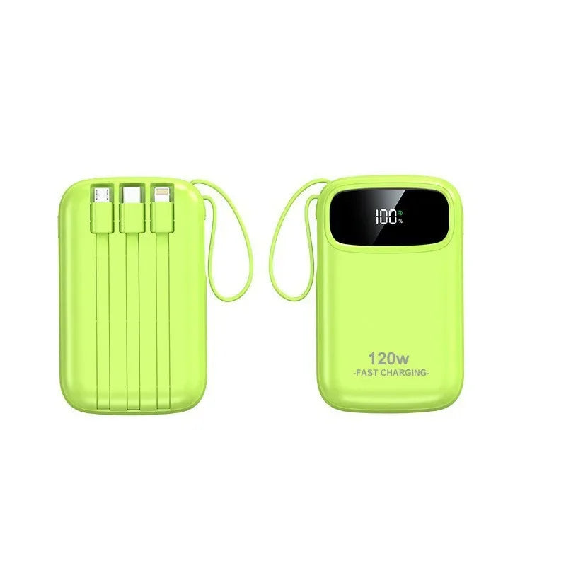 120W super fast charging power bank new 20000mAh large capacity power bank with cable