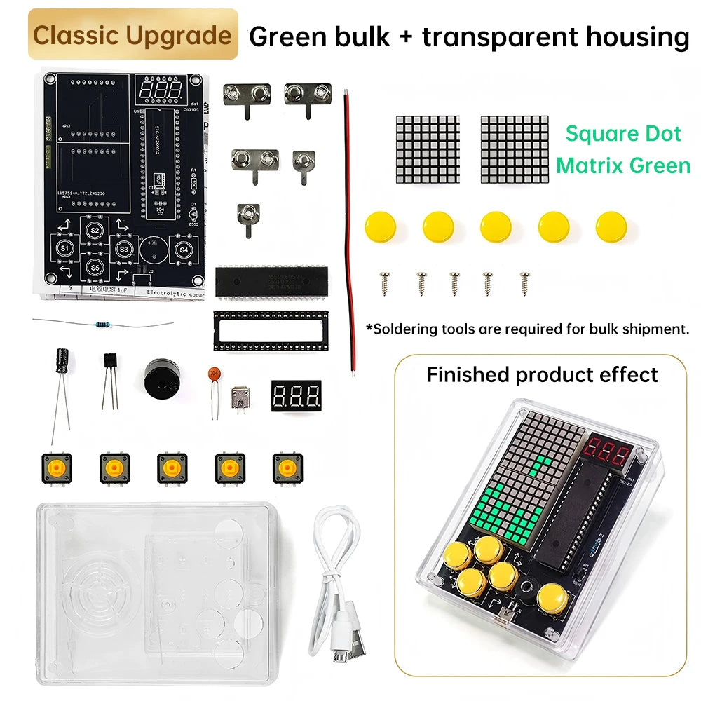 DIY Kit Electronic 7 Pixel Game Console LED Dot Matrix Digital Tube Display DIY Welding Practice Kit for Kids