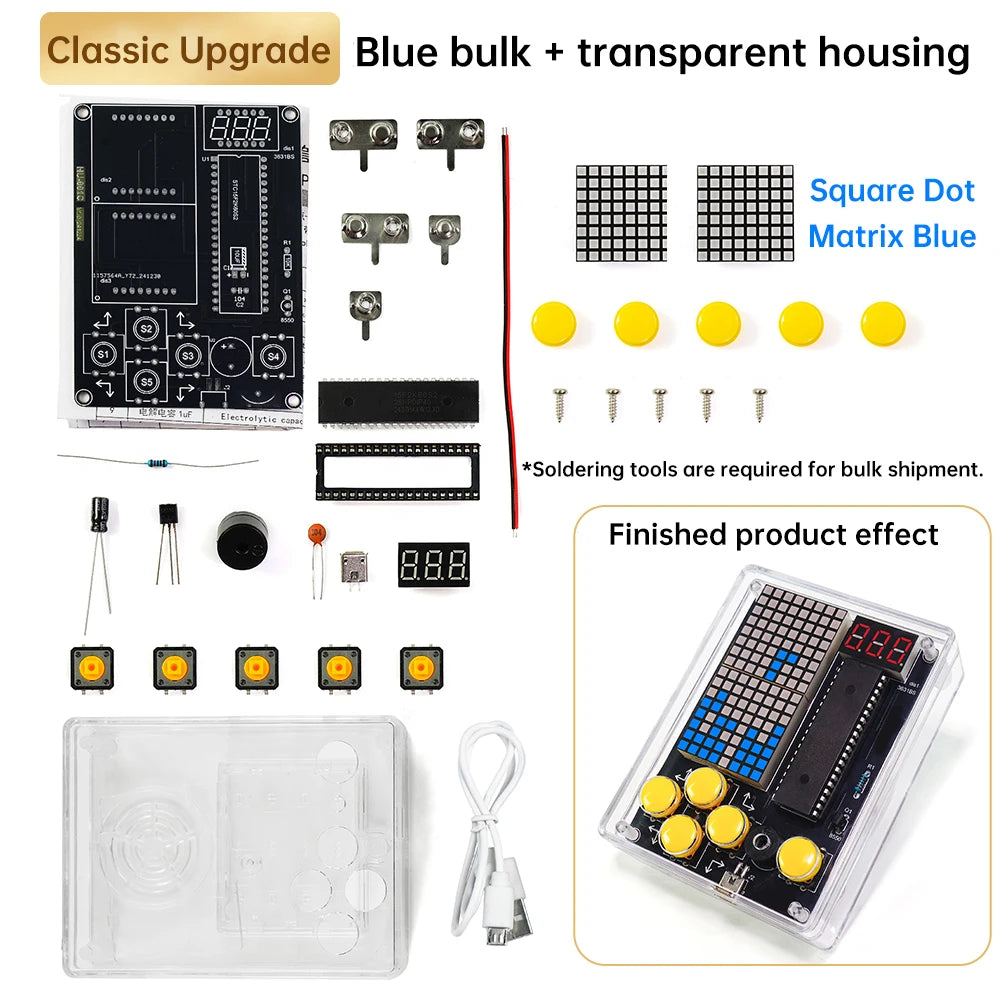DIY Kit Electronic 7 Pixel Game Console LED Dot Matrix Digital Tube Display DIY Welding Practice Kit for Kids