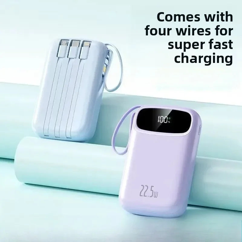 120W super fast charging power bank new 20000mAh large capacity power bank with cable
