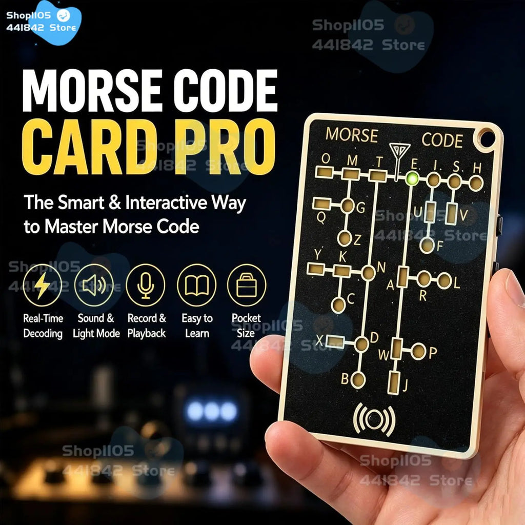 Morse Code Trainer Card Pro Led edition, PCB Electronic Learning Tool,Portable Telegraph Practice Kit for Adults,HAM Radio