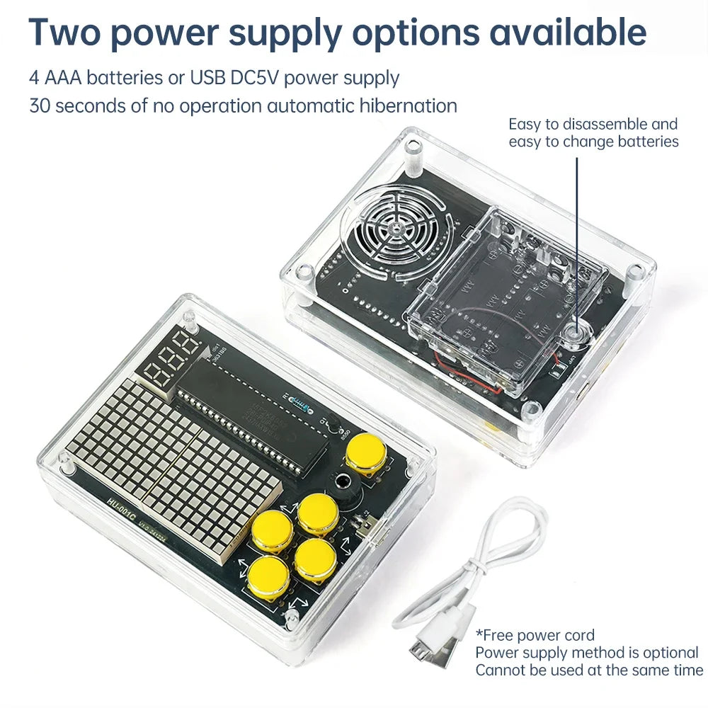 DIY Kit Electronic 7 Pixel Game Console LED Dot Matrix Digital Tube Display DIY Welding Practice Kit for Kids