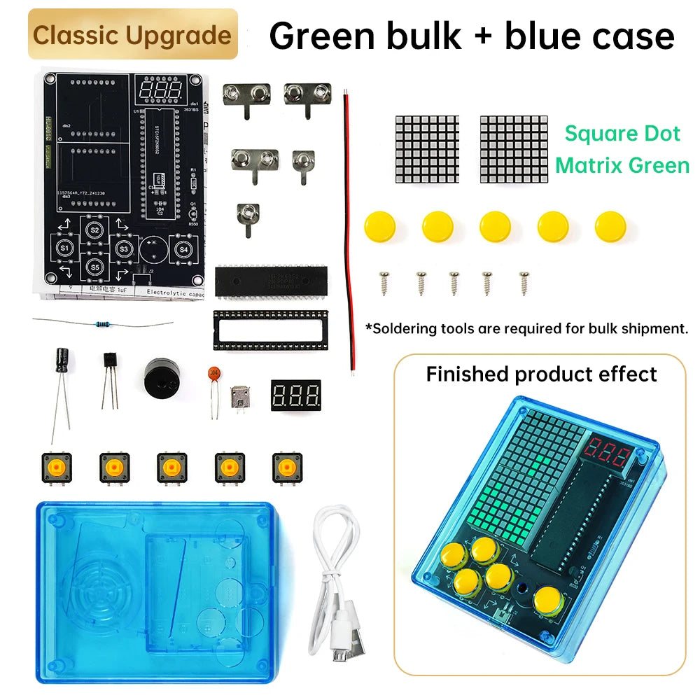 DIY Kit Electronic 7 Pixel Game Console LED Dot Matrix Digital Tube Display DIY Welding Practice Kit for Kids