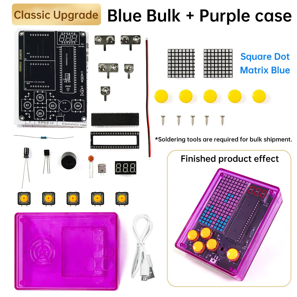 DIY Kit Electronic 7 Pixel Game Console LED Dot Matrix Digital Tube Display DIY Welding Practice Kit for Kids